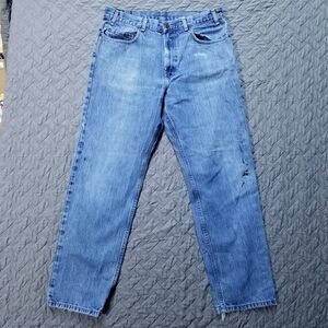Kirkland Jeans Mens 36x32 Blue Relaxed Straight American Worwear Dark Wash